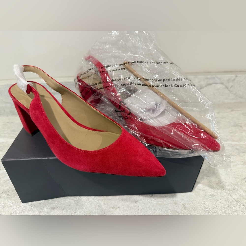 Ann Taylor Jubilee Red Suede Slingback NWT